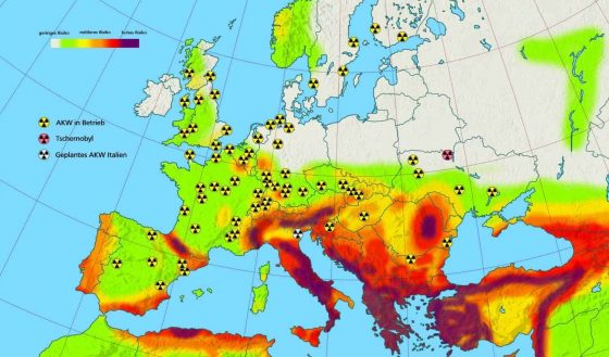Karte: Atomkraftwerke in Europa